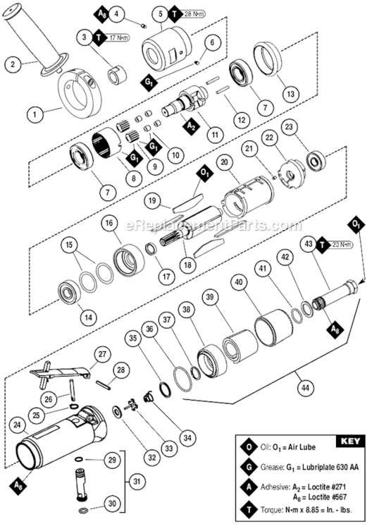 Page A Diagram and Parts List for 13215  Dynabrade Sander Polisher