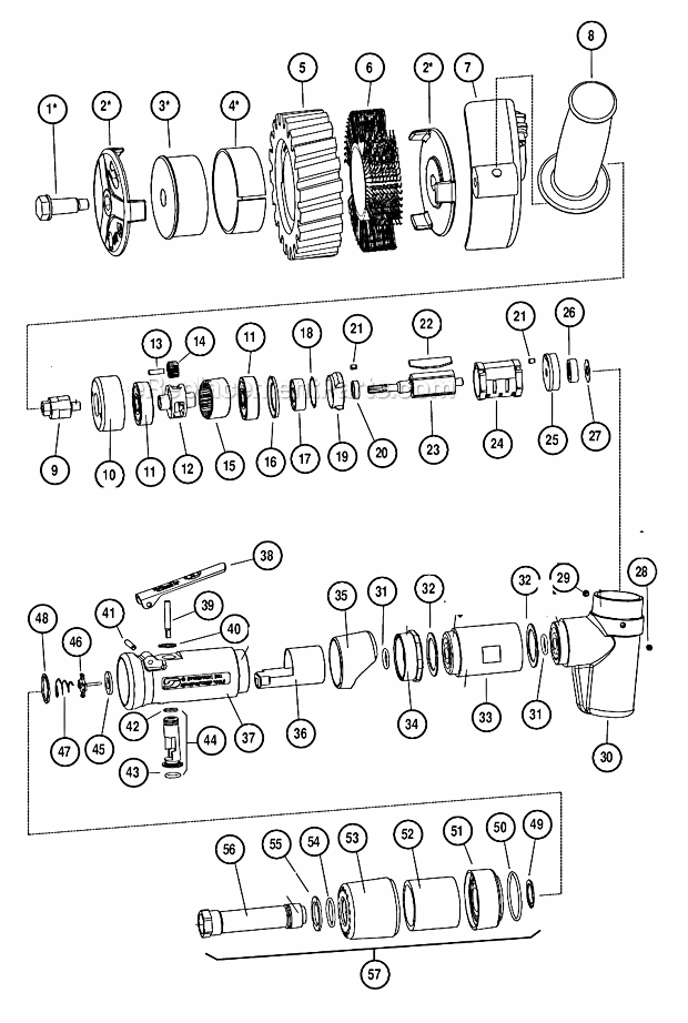 Page A Diagram and Parts List for 13280  Dynabrade Sander Polisher