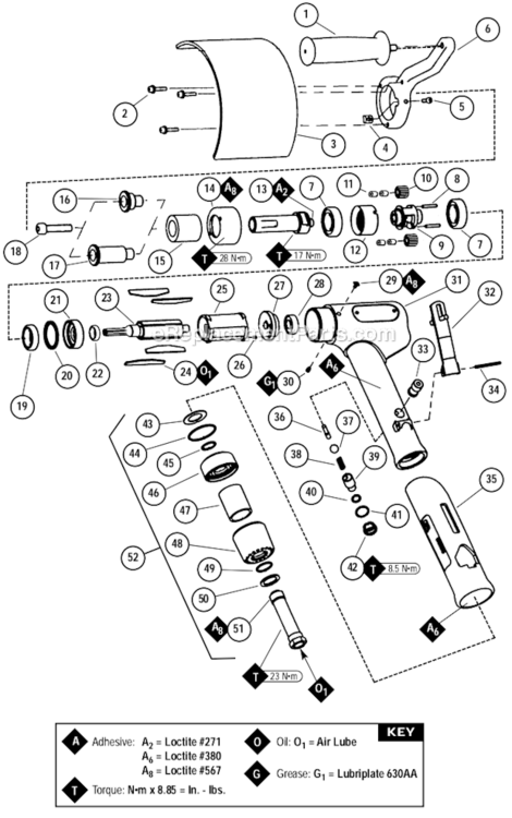 Page A Diagram and Parts List for 13410  Dynabrade Sander Polisher