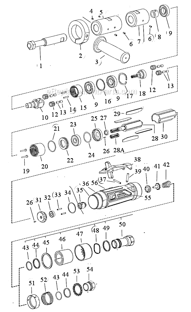 Page A Diagram and Parts List for 13506  Dynabrade Sander Polisher