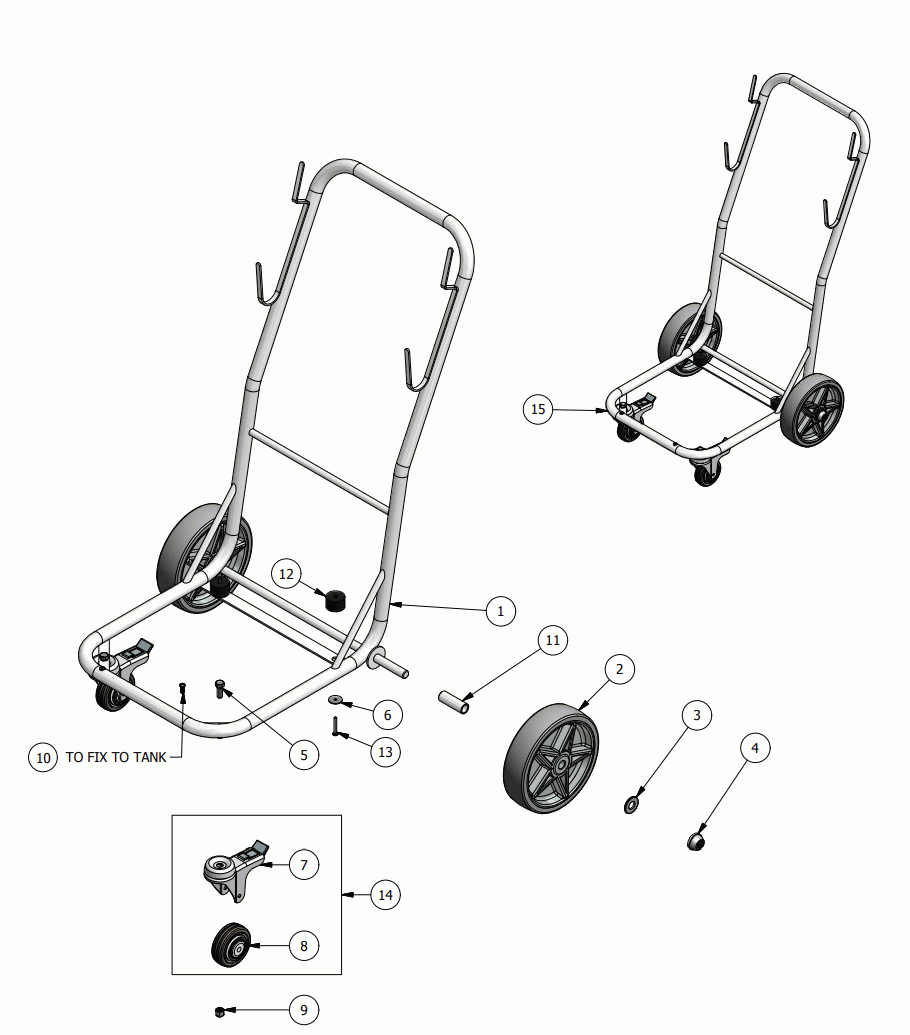 Cart Diagram and Parts List for C-10EX  Dynabrade Dust Collector