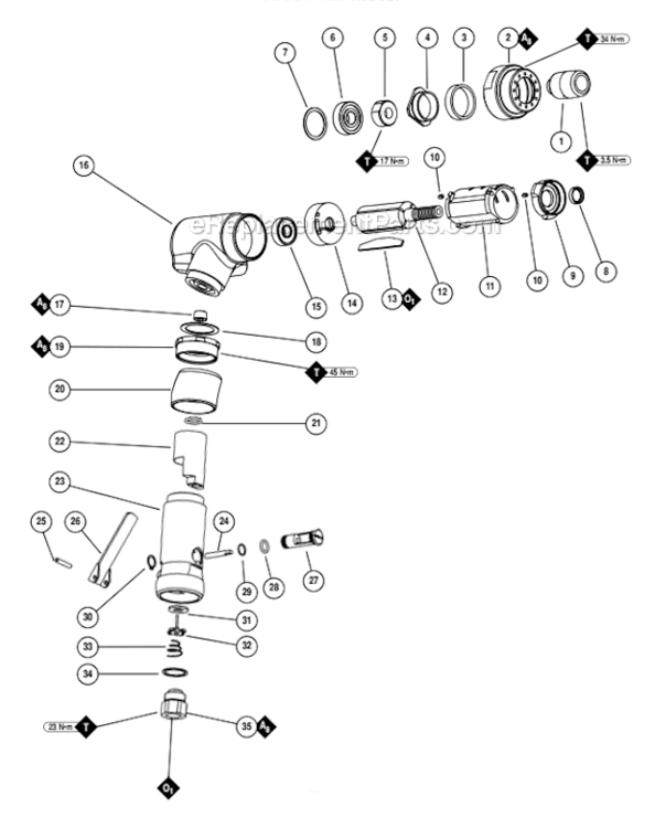 Page A Diagram and Parts List for 15331  Dynabrade Bandfile