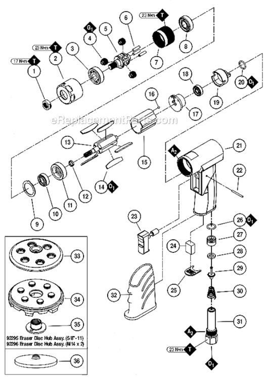 Page A Diagram and Parts List for 18071  Dynabrade Sander Polisher