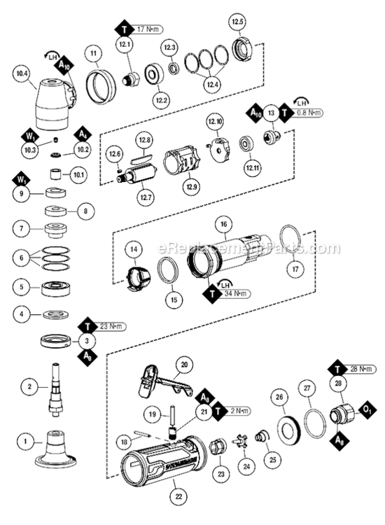 Page A Diagram and Parts List for 47820  Dynabrade Sander Polisher