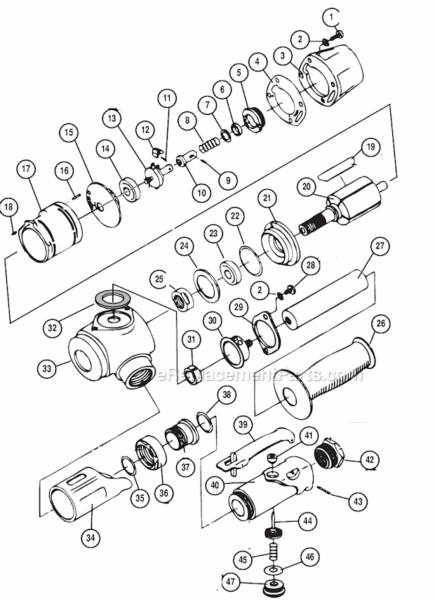 Page A Diagram and Parts List for 50304  Dynabrade Sander Polisher