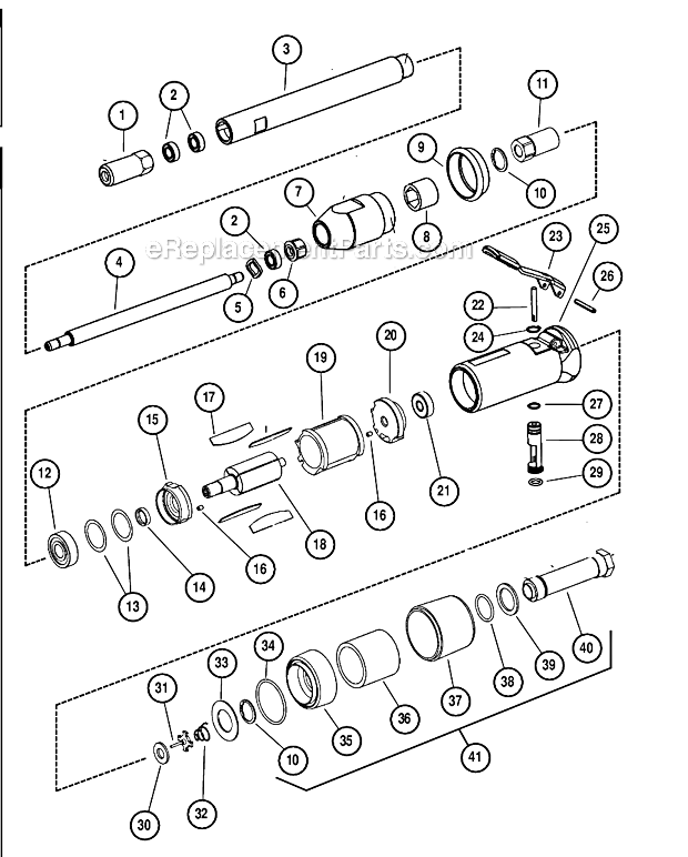 Page A Diagram and Parts List for 51134  Dynabrade Sander Polisher