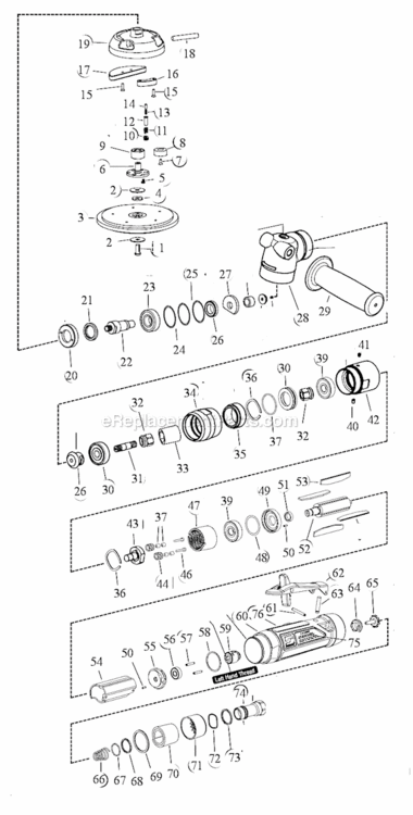 Page A Diagram and Parts List for 51571  Dynabrade Sander Polisher