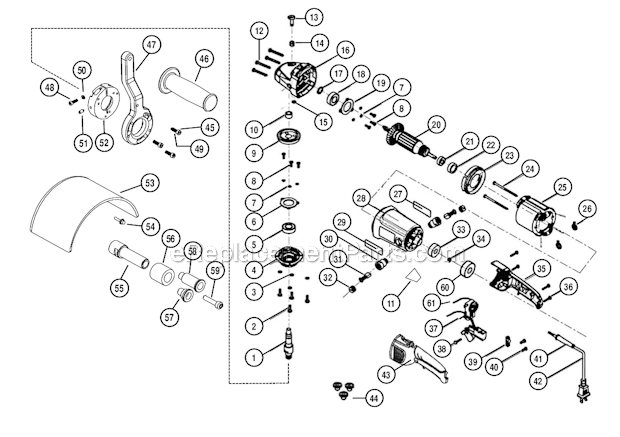 Page A Diagram and Parts List for 51585  Dynabrade Sander Polisher