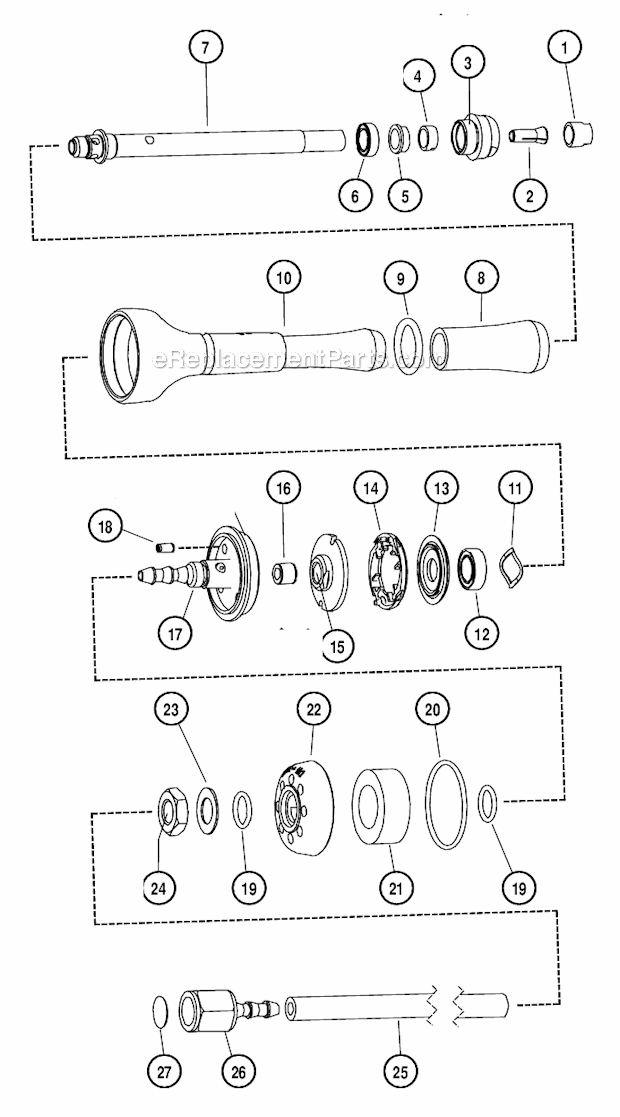 Page A Diagram and Parts List for 51811  Dynabrade Grinder