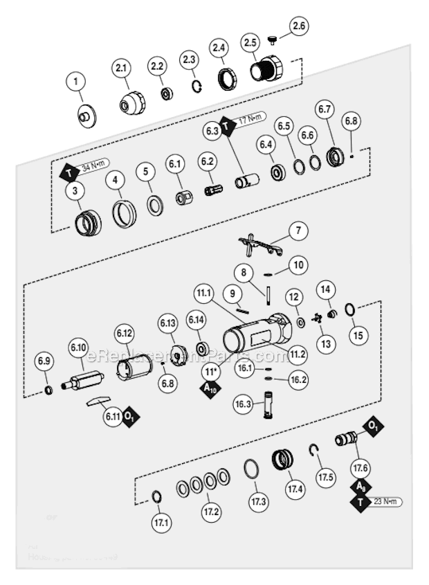 Page A Diagram and Parts List for 51817  Dynabrade Router
