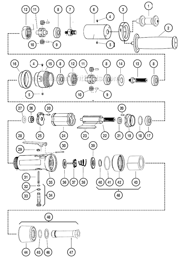 Page A Diagram and Parts List for 52060  Dynabrade Sander Polisher