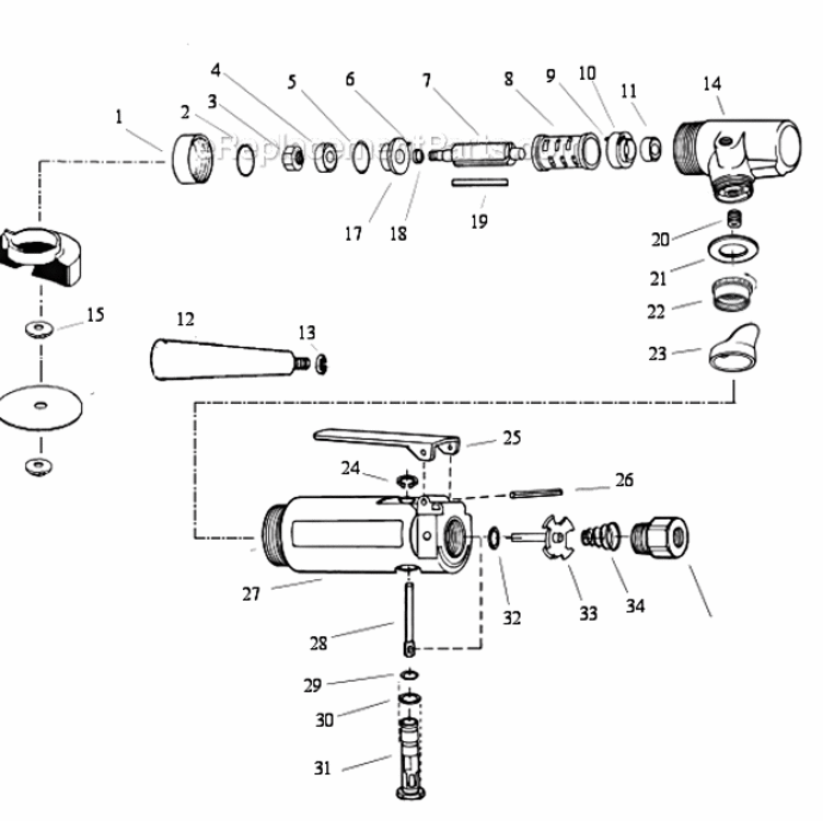 Page A Diagram and Parts List for 52430  Dynabrade Saw