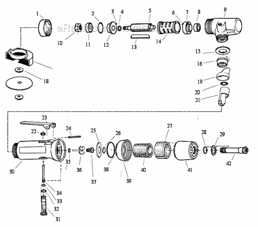 Page A Diagram and Parts List for 52432  Dynabrade Saw
