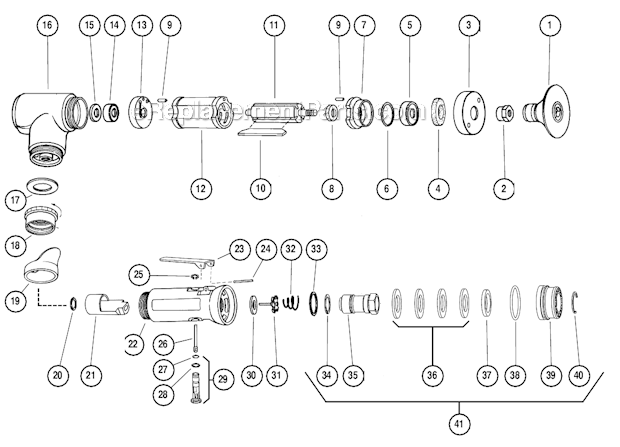 Page A Diagram and Parts List for 52503  Dynabrade Sander Polisher