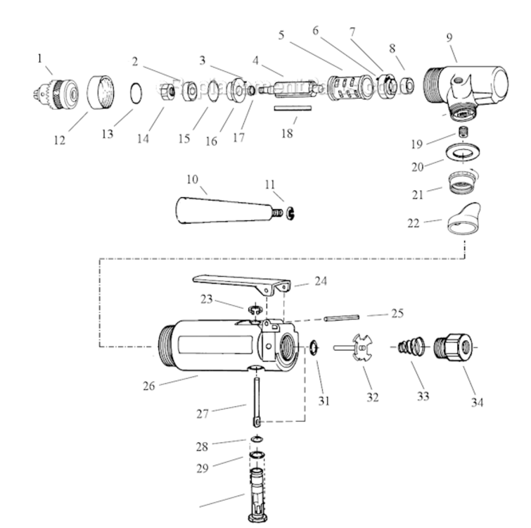 Page A Diagram and Parts List for 52610  Dynabrade Drill