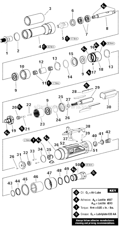 Page A Diagram and Parts List for 52726  Dynabrade Sander Polisher