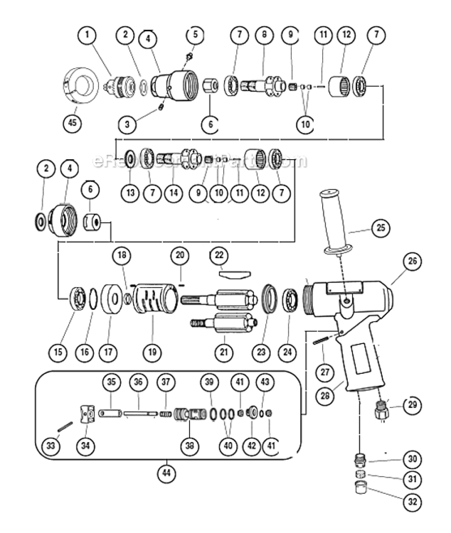Page A Diagram and Parts List for 53096  Dynabrade Drill