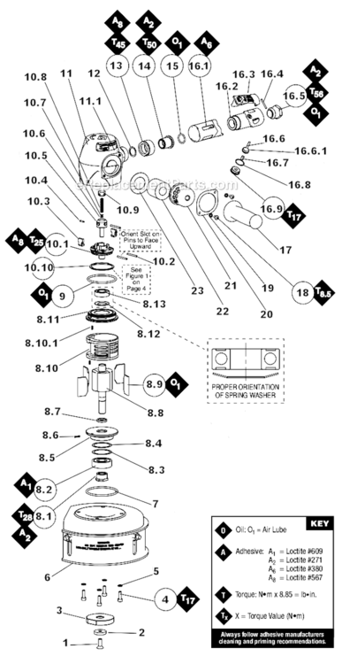 Page A Diagram and Parts List for 53243  Dynabrade Grinder