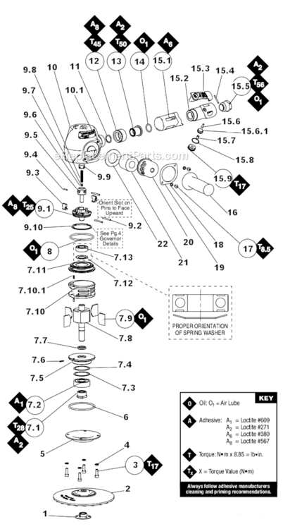 Page A Diagram and Parts List for 53253  Dynabrade Sander Polisher