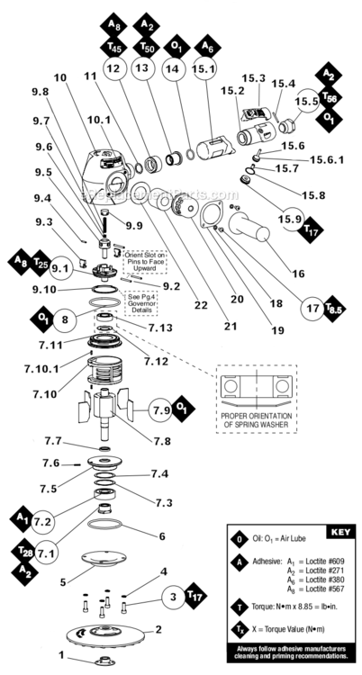 Page A Diagram and Parts List for 53261  Dynabrade Sander Polisher