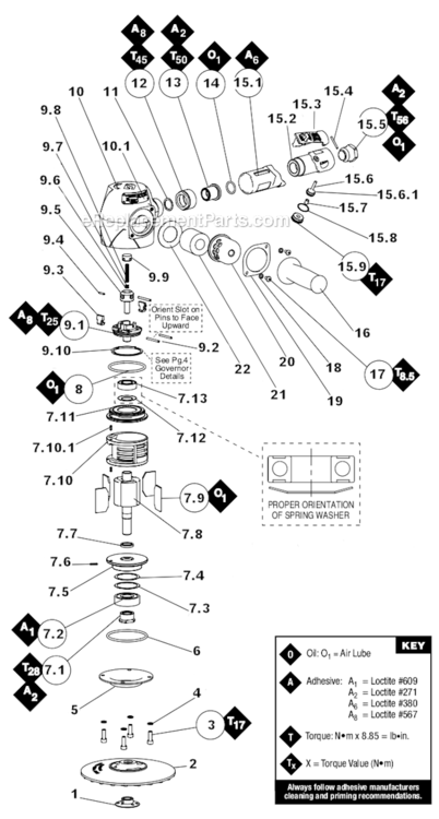 Page A Diagram and Parts List for 53262  Dynabrade Sander Polisher