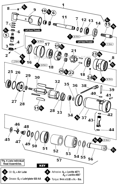 Page A Diagram and Parts List for 53402  Dynabrade Sander Polisher