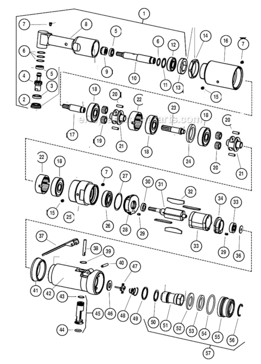 Page A Diagram and Parts List for 53455  Dynabrade Drill