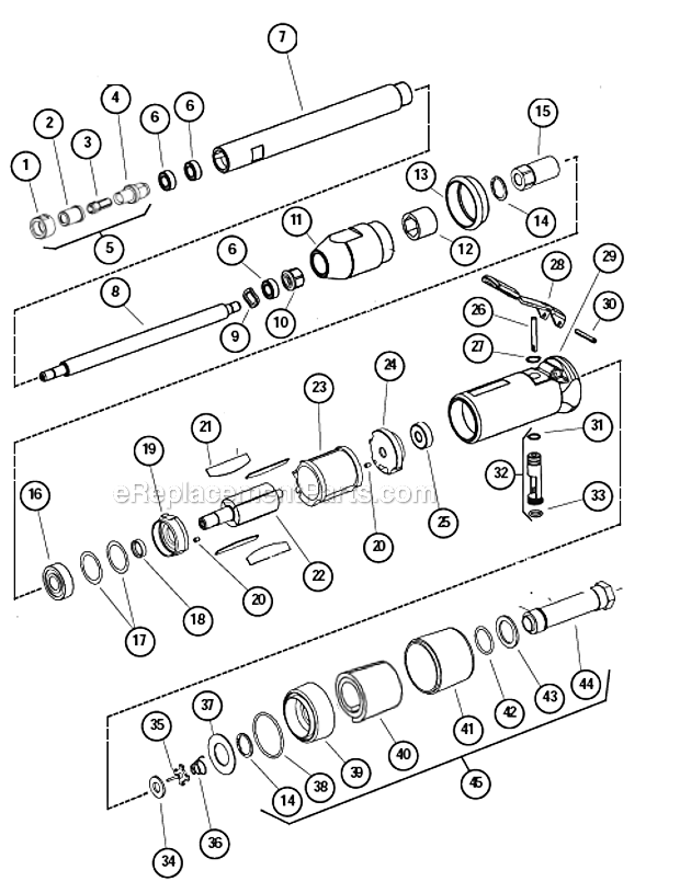 Page A Diagram and Parts List for 53501  Dynabrade Grinder