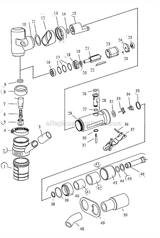 Page A Diagram and Parts List for 56739  Dynabrade Grinder