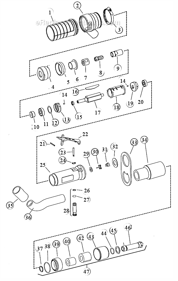 Page A Diagram and Parts List for 56759  Dynabrade Grinder