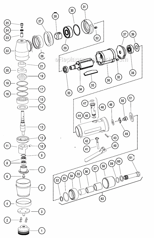 Page A Diagram and Parts List for 58039  Dynabrade Sander Polisher