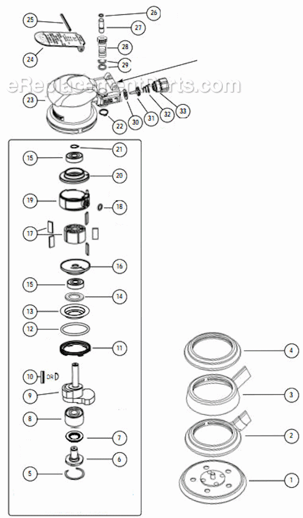 Page A Diagram and Parts List for 59000  Dynabrade Sander Polisher