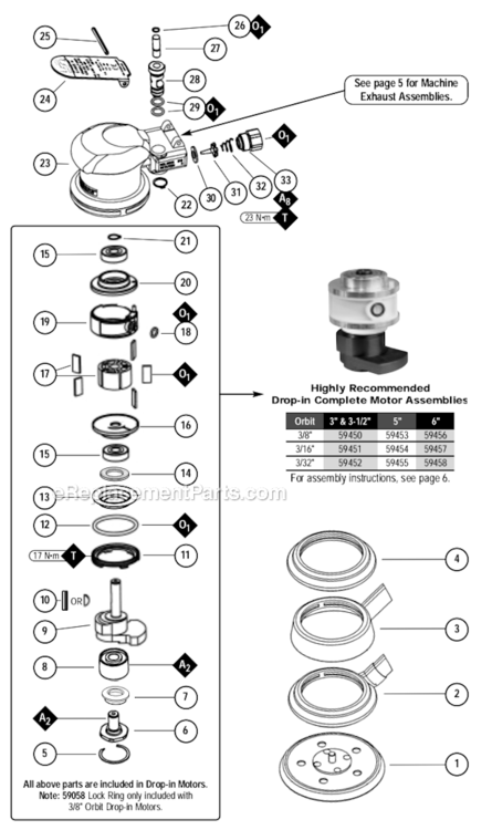 Page A Diagram and Parts List for 59026  Dynabrade Sander Polisher