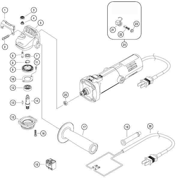 Page A Diagram and Parts List for 59302  Dynabrade Sander Polisher