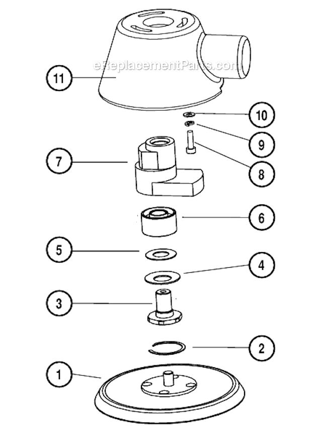 Orbital/Shroud Diagram and Parts List for 59306  Dynabrade Sander Polisher