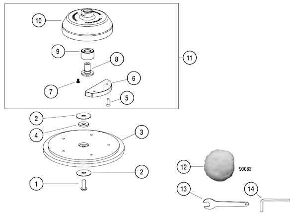 Page A Diagram and Parts List for 61374  Dynabrade Sander Polisher