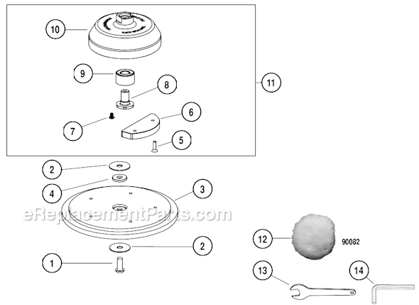 Page A Diagram and Parts List for 61375  Dynabrade Sander Polisher