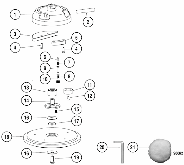 Page A Diagram and Parts List for 61384  Dynabrade Sander Polisher