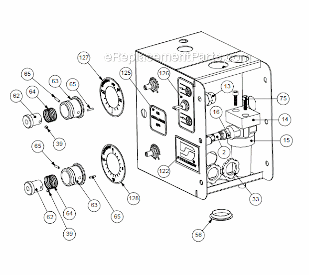 Page B Diagram and Parts List for 64000  Dynabrade Sander Polisher