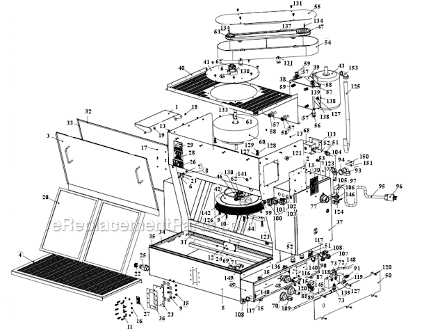 Page A Diagram and Parts List for 64350  Dynabrade Sanding Table
