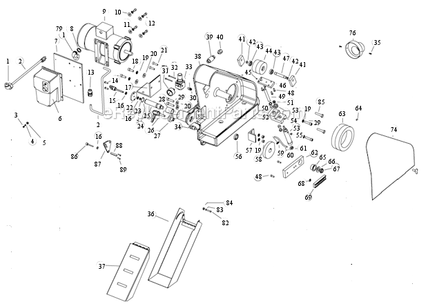 Page A Diagram and Parts List for 64863  Dynabrade Grinder