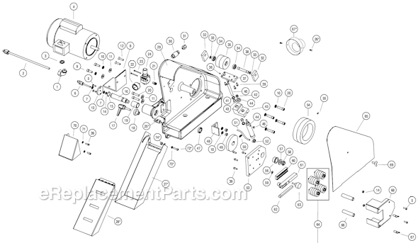 Page A Diagram and Parts List for 64905  Dynabrade Grinder