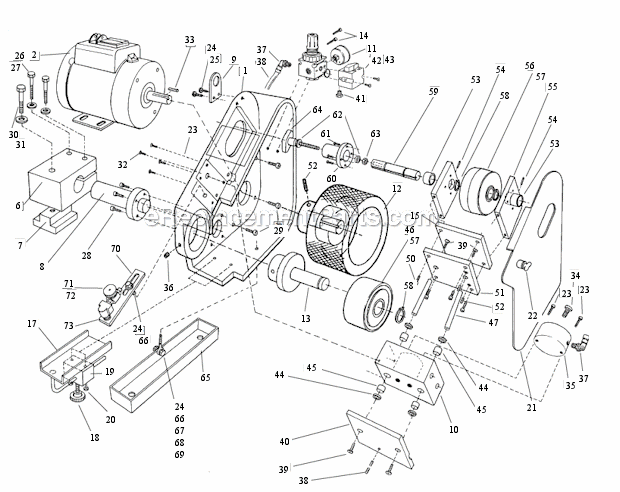 Page A Diagram and Parts List for 65752  Dynabrade Grinder