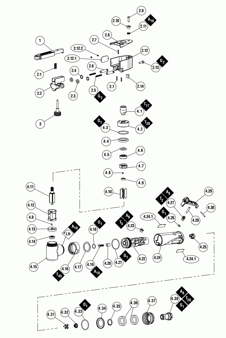 Section 1 Diagram and Parts List for MNF13  Dynabrade Belt or Drum Sander