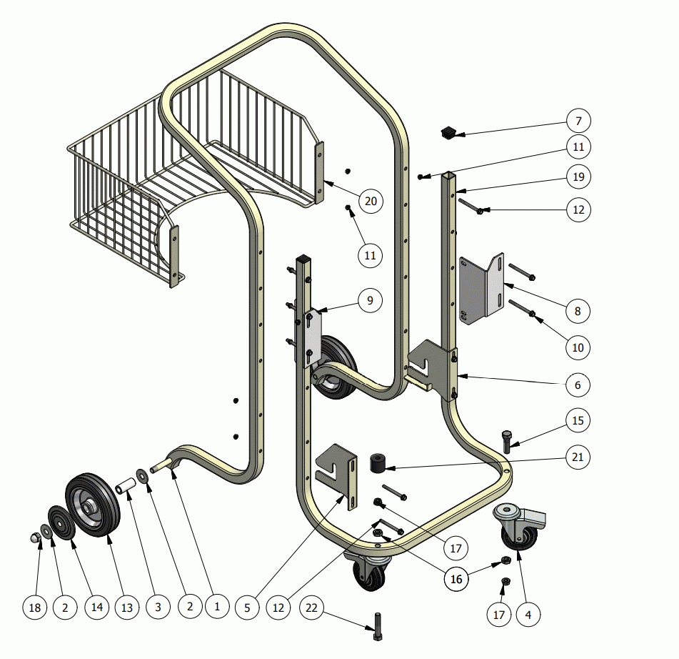 CART Diagram and Parts List for SS-20DTMFS  Dynabrade Dust Collector