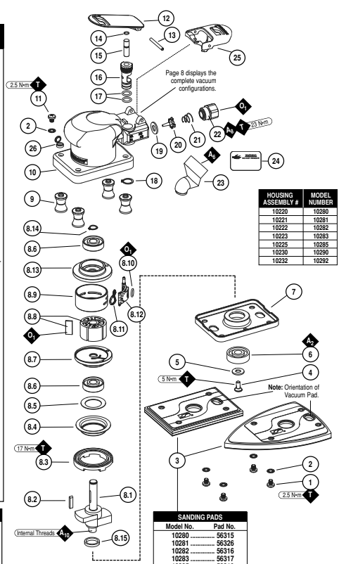 Diagram Diagram and Parts List for 10281  Dynabrade Sander