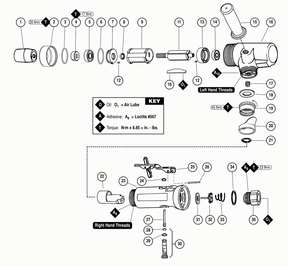 Section 1 Diagram and Parts List for 14201  Dynabrade Belt or Drum Sander