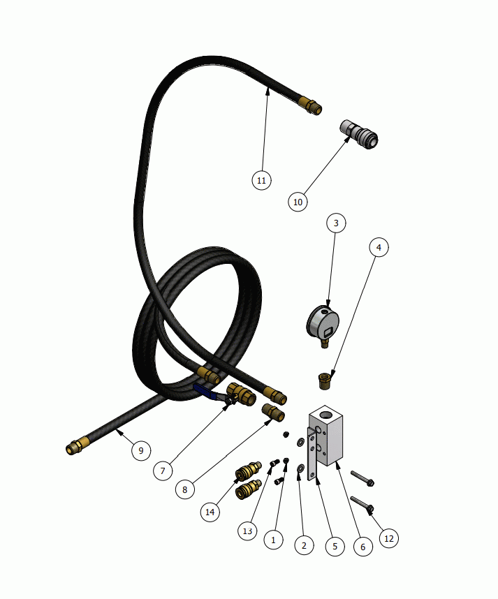 MANIFOLD KIT Diagram and Parts List for 61460  Dynabrade Miscellaneous