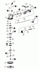 Section 1 Diagram and Parts List for 58603  Dynabrade Sander