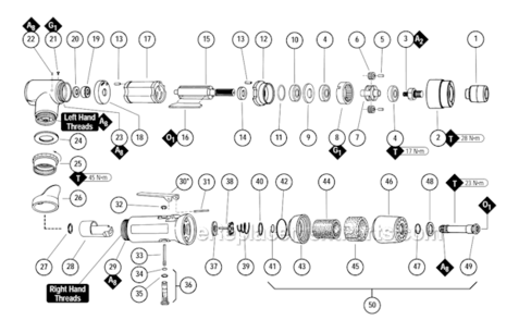 Part Location Diagram of 01468 Dynabrade Spring